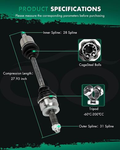 SCITOO CV Axle Shaft Assembly Front Right for Hyundai Entourage 3.8L,for Kia Sedona 3.8L 2006-2009 66-8159 FWD in Saudi Arabia