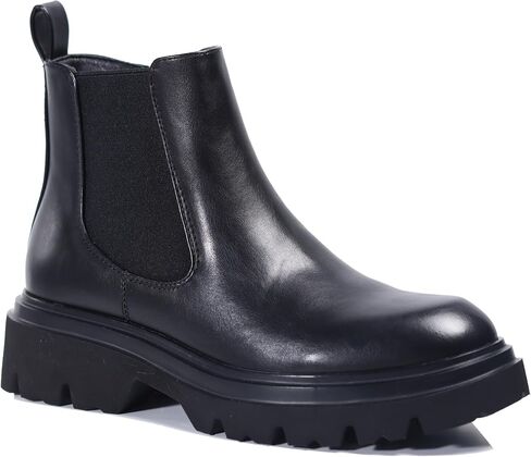 Women's Ultra-Light Chelsea Boots with Plush Fleece Lining – Featherweight Sole, Chunky Heel, Slip-On Elastic Ankle Booties for All-Day Comfort in Saudi Arabia