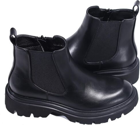 Women's Ultra-Light Chelsea Boots with Plush Fleece Lining – Featherweight Sole, Chunky Heel, Slip-On Elastic Ankle Booties for All-Day Comfort in Saudi Arabia