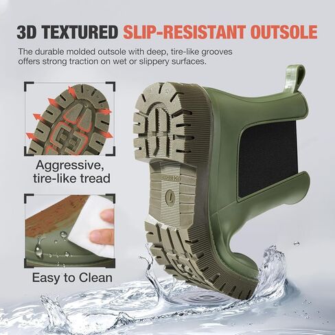 Hisea Chelsea Rain Boots Women Women Otgy Garden Boots for Women Short Rubber Boot Outdoor في الهواء الطلق in Kuwait