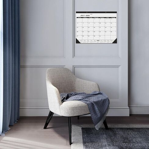 Desk Calendar 2025 large 22 x17, Large Desk Calendar 2025(Jan. 2025-Jun.2026),2025 Calendar,Classic Black Calendar 2025,Large Monthly Desktop Calendar 2025,Desk Calendar 2025-2026 with Plastic Cover in Kuwait