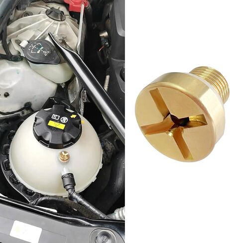 Radiator Coolant Expansion Tank Bleeder Screw, Automotive Replacement Engine Coolant Recovery Kits, Radiator Expansion Tank Drain Screw with Rubber O-ring for X1 X3 E46, Replace OEM#17111712788 in Saudi Arabia