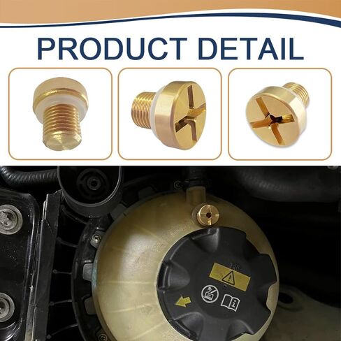 Radiator Coolant Expansion Tank Bleeder Screw, Automotive Replacement Engine Coolant Recovery Kits, Radiator Expansion Tank Drain Screw with Rubber O-ring for X1 X3 E46, Replace OEM#17111712788 in Saudi Arabia