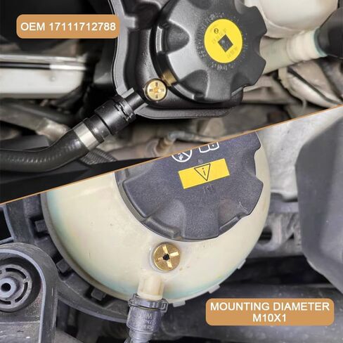 Radiator Coolant Expansion Tank Bleeder Screw, Automotive Replacement Engine Coolant Recovery Kits, Radiator Expansion Tank Drain Screw with Rubber O-ring for X1 X3 E46, Replace OEM#17111712788 in Saudi Arabia