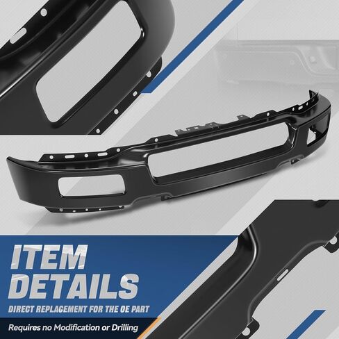 Auto Dynasty Front Bumper Replacement Face Bar Compatible with 2004 2005 2006 Ford F-150, with Fog Light Cutouts, Paint to Match Black, FO1002391 in Kuwait