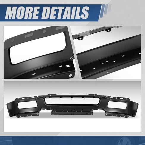 Auto Dynasty Front Bumper Replacement Face Bar Compatible with 2004 2005 2006 Ford F-150, with Fog Light Cutouts, Paint to Match Black, FO1002391 in Kuwait