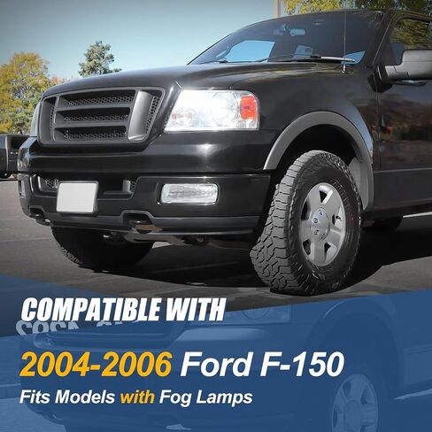 Auto Dynasty Front Bumper Replacement Face Bar Compatible with 2004 2005 2006 Ford F-150, with Fog Light Cutouts, Paint to Match Black, FO1002391 in Kuwait