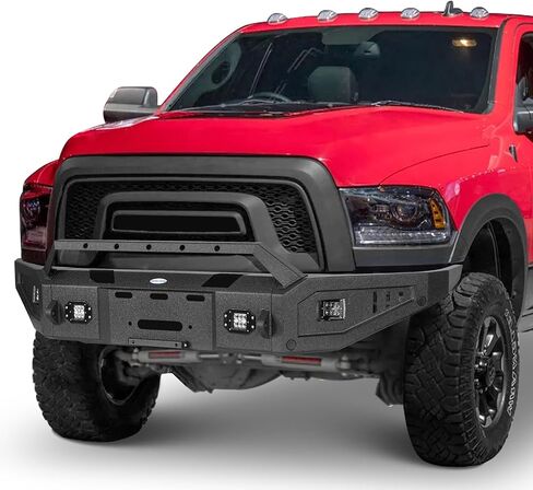 HOOKE ROAD RAM 1500 REBEL WIDTH WIDTH FRONT PROMPER W/WINCH PLATE & LED LIGHTS لـ DODGE RAM 1500 REBEL 2015 2017 2017 in Saudi Arabia