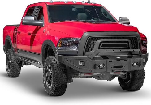 HOOKE ROAD RAM 1500 REBEL WIDTH WIDTH FRONT PROMPER W/WINCH PLATE & LED LIGHTS لـ DODGE RAM 1500 REBEL 2015 2017 2017 in Saudi Arabia