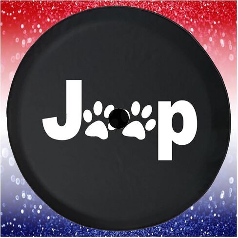 Spare Tire Cover Dogs and Paw Tire Cover Accessories Black 32 to 33 Inch in Saudi Arabia