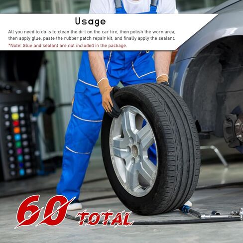 90PCS Tire Repair Patch, 32mm 42mm 58mm Rubber Tyre Puncture for Fast Repair, Round Auto Tire Repair Tool for Car Truck Motorcycle Inner Tire, Universal Car Accessories in Kuwait