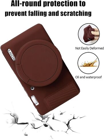 Case for ZV-1 Vlog Camera, EONORY Anti-Scratch Slim Fit Soft Sleeve ZV-1 Camera Silicone Cover with Strap Wrist for Sony ZV-1 Digital Camera (Black) in Saudi Arabia