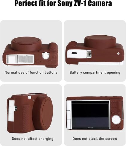 Case for ZV-1 Vlog Camera, EONORY Anti-Scratch Slim Fit Soft Sleeve ZV-1 Camera Silicone Cover with Strap Wrist for Sony ZV-1 Digital Camera (Black) in Saudi Arabia
