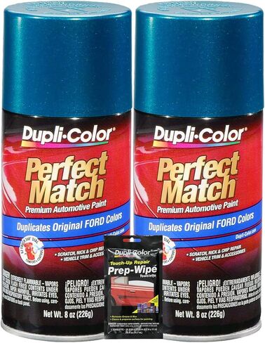 Dupli-Color Cayman Green Metallic Exact-Match Automotive Paint for Ford Vehicles - 8 oz, Bundles with Prep Wipe (3 Items) in Saudi Arabia