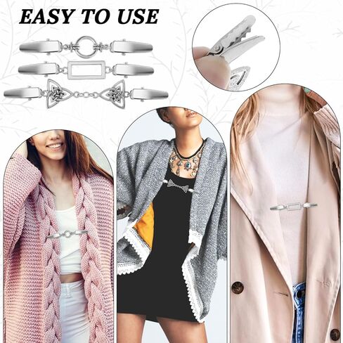 3 PCS Clips Vintage Dress Clips Back Cinch ، Shawl Sweater Brooch Shirt Clips for Women Clothing Cincher Clip Clip Retro Cardigan Clips Clips Clips for Women Girls ، 3 Styles in Saudi Arabia