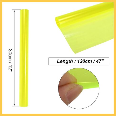 Vinyl Air Tint Wrap Film Protection Roll 30x120cm 12x47 Inch for Car Headlight Taillight Fog Light Sider Marker Light Fluorescent Yellow Auto Replacement Parts in Saudi Arabia