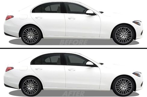 SlickMod Chrome Delete Blackout Vinyl Overlay for 2022-2024 Mercedes C Class Sedan Window Trim (Satin Black) in Saudi Arabia
