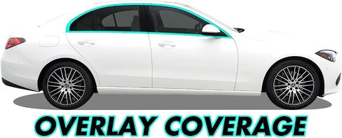 SlickMod Chrome Delete Blackout Vinyl Overlay for 2022-2024 Mercedes C Class Sedan Window Trim (Satin Black) in Saudi Arabia