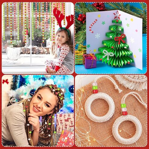 UPINS 1200Pcs Fall Pony Beads, Autumn Thanksgiving Pony Beads for Jewelry Making Yellow Orange Red Brown Pony Beads Thanksgiving Party Decoration Necklace Bracelets Hair Crafts Supplies in Kuwait