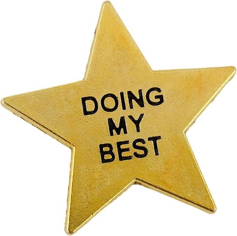 Doing My Best Gold Star Enamel Pin, Motivational Brooch Pin, Gift For Her Him Teachers Coworker, Inspirational Lapel Badge, Lucky Star Brooches, Positive Vibes Decorative Jewelry Accessories For Backpack Jacket Hat in Saudi Arabia
