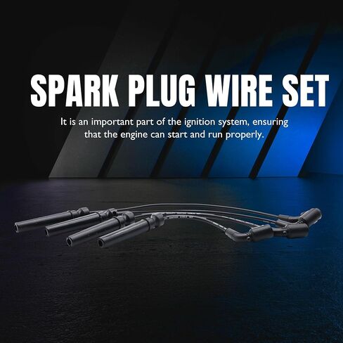 55400 Ignition Spark Slug Wires مجموعة من 4 متوافقة مع شيفروليه أفيو 2004-2018 ، AVEO5 2006-2008 ، Daewoo Lanos 1999-2002 ، Pontiac Wave 2005-2008 ، Wave5 2005-2007 ، Suzuki Swift+ 2004-2007 in Saudi Arabia