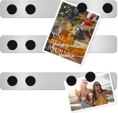 ZDZBLX Magnetic Board Magnet Bulletin Board Bar Frameless Stainless Iron Board Strips, Metal Magnet Boards Magnetic Strips with Adhesive Backing Memo Board with 10 Black Magnet for School Office, 5Pcs in Saudi Arabia