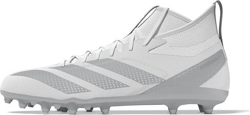 Adidas Men's Adizero Impact.2 حذاء كرة قدم أمريكي ، أبيض/فضية معدني/أبيض ، 15 in Saudi Arabia