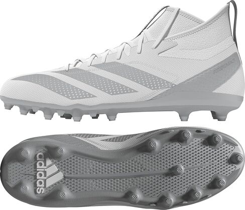 Adidas Men's Adizero Impact.2 حذاء كرة قدم أمريكي ، أبيض/فضية معدني/أبيض ، 15 in Saudi Arabia
