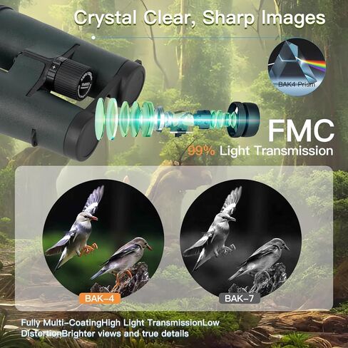 مناظير مضغوطة 8 × 32 مكونة للبالغين-المنشورات BAK4 عالية الطاقة ، والطلاء الأبيض الماس ، ومقاوم للماء ومضاد ، ومطاط مدرعة-مثالية لمشاهدة الطيور ، والصيد ، والسفر ، والرياضة الخارجية in Kuwait