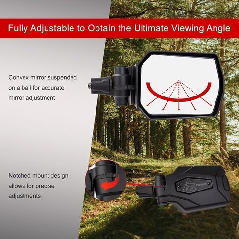 TUSK PIVOT PIVOT UTV Mirror Kit W/A-Pillar Mounts for Honda Talon 1000r Fox Live Valve 2021-2024 in Saudi Arabia