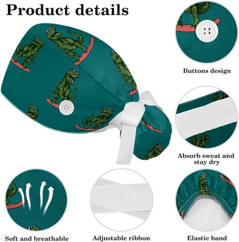 Working Cap + Hair Tie Bouffant Caps Tie Back Hat with Sweatband Scrub Hat Bee Turban Cap in Saudi Arabia