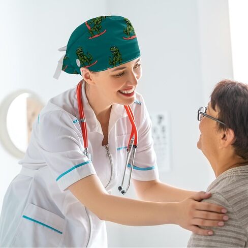 Working Cap + Hair Tie Bouffant Caps Tie Back Hat with Sweatband Scrub Hat Bee Turban Cap in Saudi Arabia