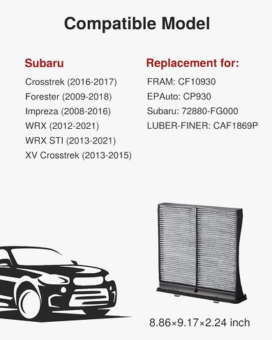 Puroma Cabin Air Filter with Activated Carbon, Replacement for CP374, CF10374, CAF1765, CAF7765, Tacoma, Dodge Dart, Pontiac Vibe, 87139-YZZ09 and 88508-04010, Chrysler: 68164981AA in Kuwait