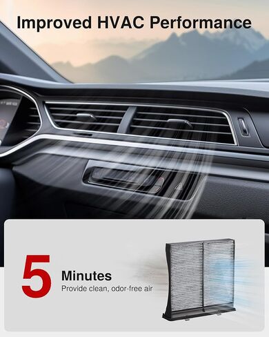 Puroma Cabin Air Filter with Activated Carbon, Replacement for CP374, CF10374, CAF1765, CAF7765, Tacoma, Dodge Dart, Pontiac Vibe, 87139-YZZ09 and 88508-04010, Chrysler: 68164981AA in Kuwait