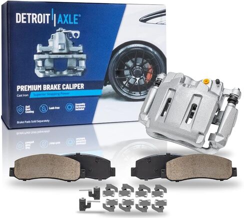Detroit Axle - Front Brake Kit for 05-12 Ford F-250 Super Duty, 05-07 F-350 Super Duty, Disc Brake Caliper Ceramic Brake Pads 2005 2006 2007 Replacement in Saudi Arabia