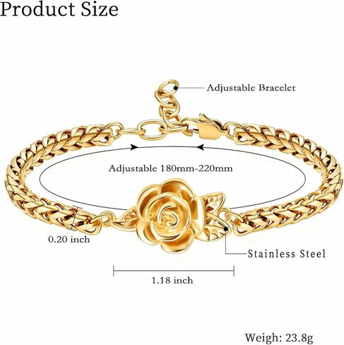 shajwo Cremation Jewelry Rose Flower Urn Bracelet for Human Ashes for Women Girl Adjustable Memorial Keepsake Link Bracelet in Saudi Arabia