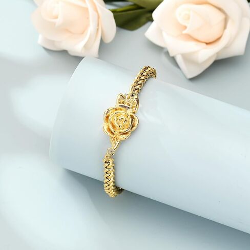 shajwo Cremation Jewelry Rose Flower Urn Bracelet for Human Ashes for Women Girl Adjustable Memorial Keepsake Link Bracelet in Saudi Arabia