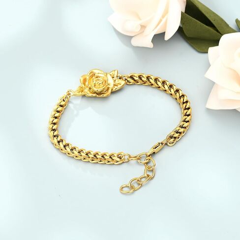 shajwo Cremation Jewelry Rose Flower Urn Bracelet for Human Ashes for Women Girl Adjustable Memorial Keepsake Link Bracelet in Saudi Arabia