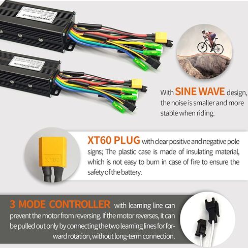 Ebike Sine Wave Controller 26a متوافق مع 24V 36V 48V مع S866 LCD Display/Thumb Thumb و PAS للملحقات ... (3MO 26A-S866-130X) in Kuwait