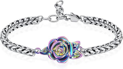 shajwo Cremation Jewelry Rose Flower Urn Bracelet for Human Ashes for Women Girl Adjustable Memorial Keepsake Link Bracelet in Saudi Arabia
