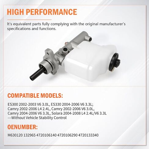 Brake Master Cylinder w/Reservoir and Cap Compatible with Camry 2002-2006 Solara 2004-2008 ES300 2002-2003 ES330 2004-2006 in Saudi Arabia