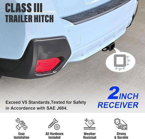 Hitch المقطورة الخلفية APS ، 2 بوصة قطرات القطر من الفئة 3 Hitch Cover متضمنة مع Subaru Crosstrek 2018-2023 in Saudi Arabia