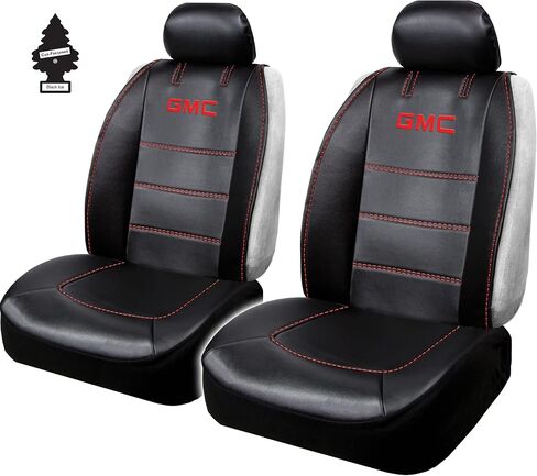 Plasticolor GMC Logo Sideless Car Truck Seat Covers 3-Pieces Sideless Design Deluxe Version Bundle with Air Freshener in Saudi Arabia