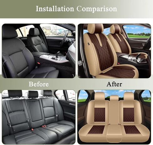 تغطي مقعد السيارة مجموعة كاملة ل Mazda CX5 CX 5 2013-2023 2024 2025 ، أغطية مقعد من الجلد الحريري المبرد للتنفس ، 5 مقاعد لملحقات Mazda CX-5 (Black & Beige) in Kuwait