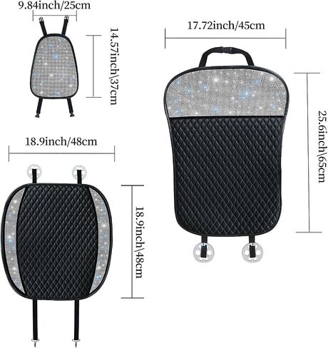 Sparkly Rhinestone PU Leather Car Seat Covers Front Seats Shining Diamond Auto Seat Protectors Crystal Glitter Auto Seat Cushion Pad Mat for Most Vehicles Bling Car Accessories Red 2 Seats in Kuwait