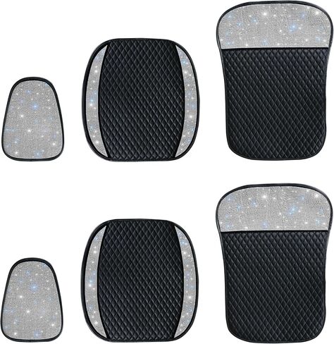 Sparkly Rhinestone PU Leather Car Seat Covers Front Seats Shining Diamond Auto Seat Protectors Crystal Glitter Auto Seat Cushion Pad Mat for Most Vehicles Bling Car Accessories Red 2 Seats in Kuwait