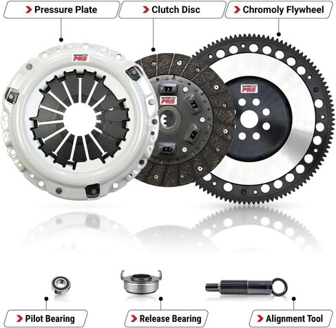 CMP Stage 2 Sport Clutch Kit with Chromoly Flywheel for Acura 1994-2001 Integra 1.8L B18, 1999-2000 Civic Si 1994-1997 Civic Del Sol VTEC 1.6L B16 1997-2001 CR-V 2.0L B20 in Saudi Arabia