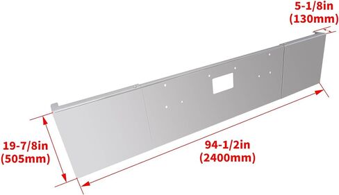 KUAFU 20" Front Bumper Assembly Compatible with 1987-2007 Peterbilt 357, 378, 379 Square Bumper W/Boxed End, Mounting & Tow Holes Without Fog Light Holes Steel Chrome 3PCS in Saudi Arabia