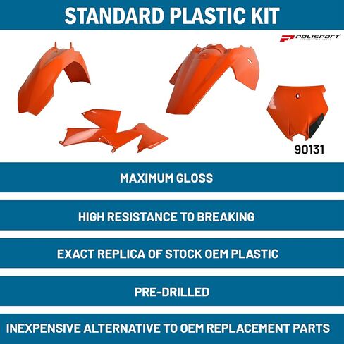Polisport Motocross (MX) Replica Plastic Kit for KTM SX 85 (2006-12) – OEM Quality, Durable, Flexible & Perfect Fit – Orange in Kuwait