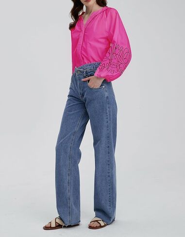 Kedera للسيدات الأزهار غير الرسمية V Blouses Buho Boho Long Balloon Sleeve Mexican Mexican Tops Summer Fall Tops 2025 in Saudi Arabia